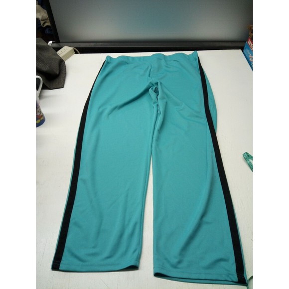Masseys Teal W/Black Stripe Elastic Waist stretch pull on pants Size 2X - Picture 1 of 5